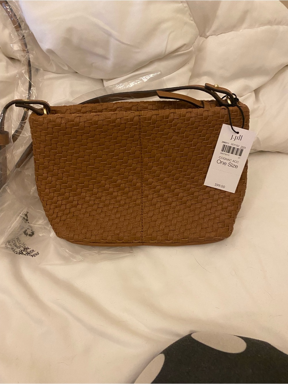 J Jill crossbody brown purse. Woven design- nwt